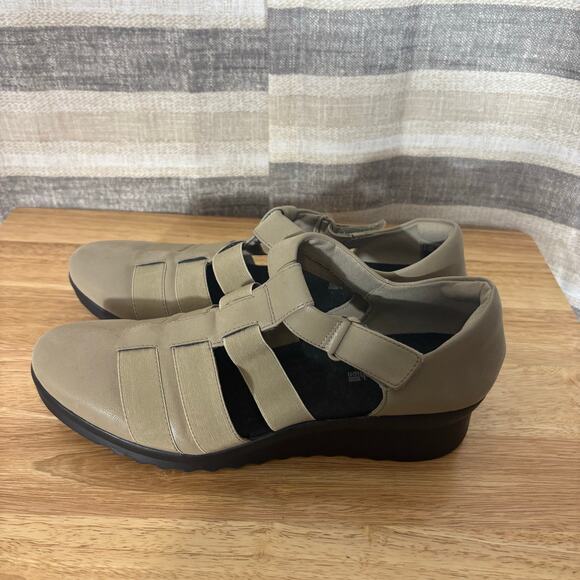 Cloudsteppers By Clarks Tan Wedges Size 9 - Picture 2 of 10